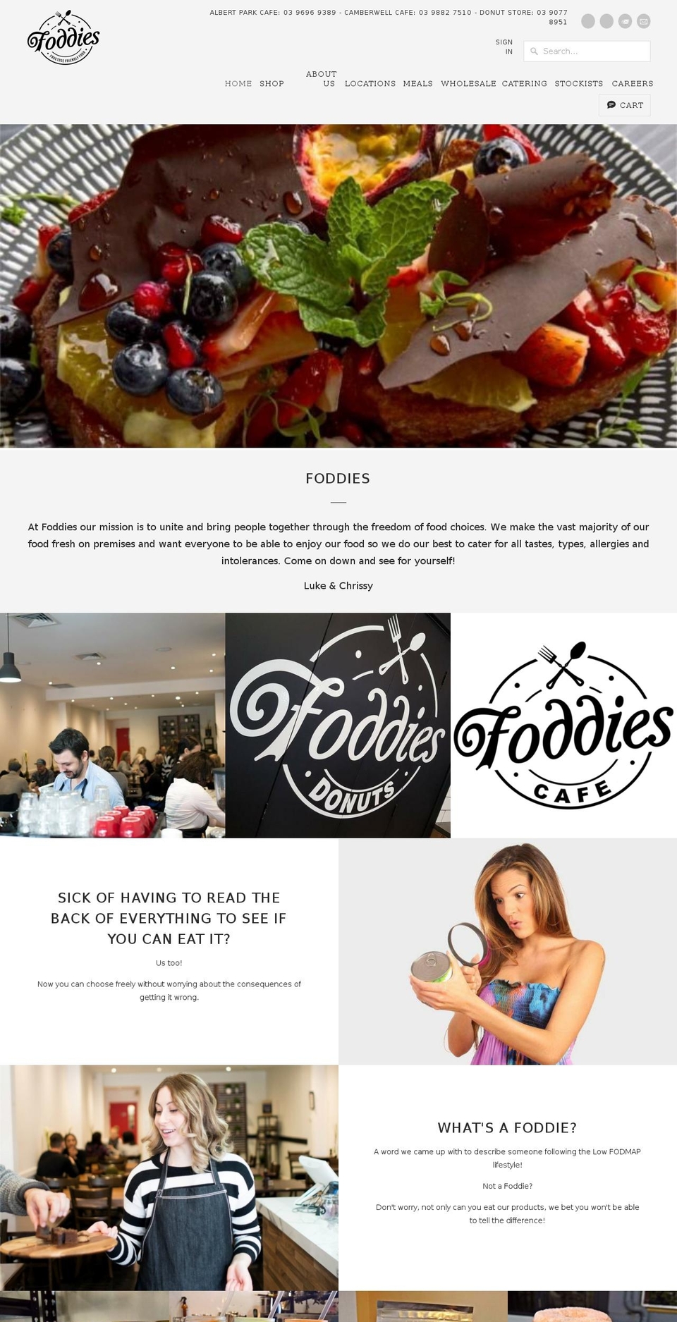 foddiescafe.com — Shopify storefront screenshot