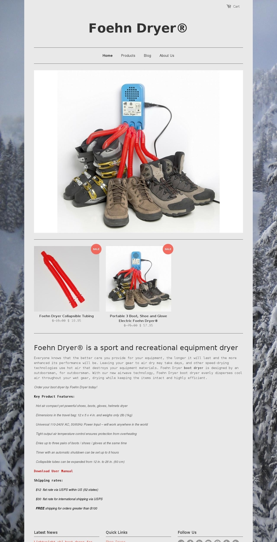 foehndryer.com shopify website screenshot