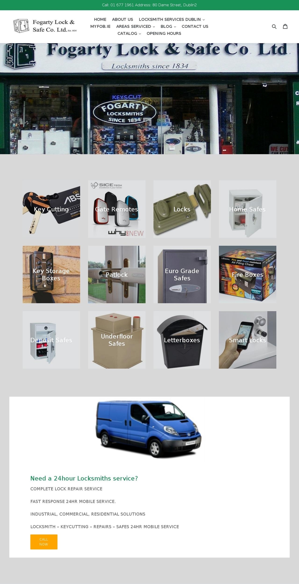 fogartylocksmiths.ie shopify website screenshot