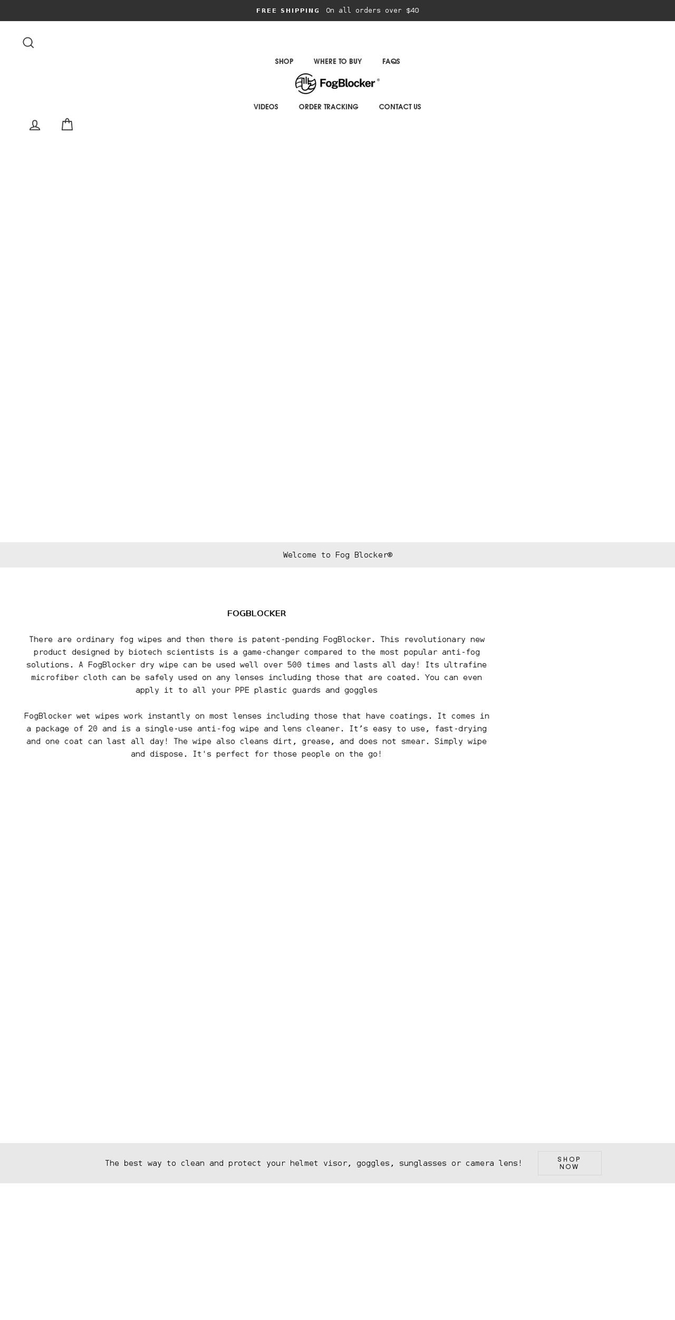 fogblocker.com shopify website screenshot