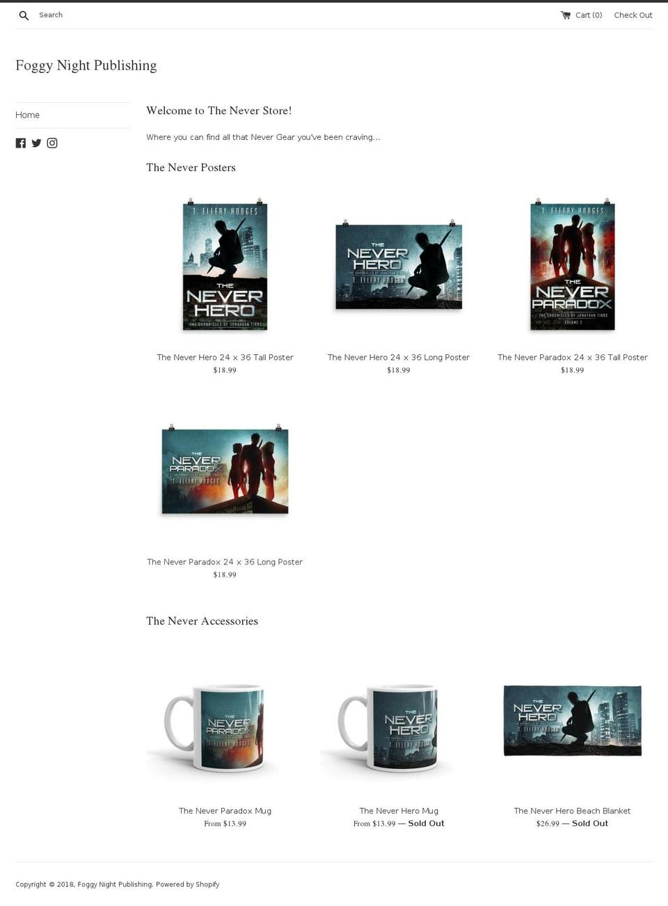 foggynightpublishing.com shopify website screenshot