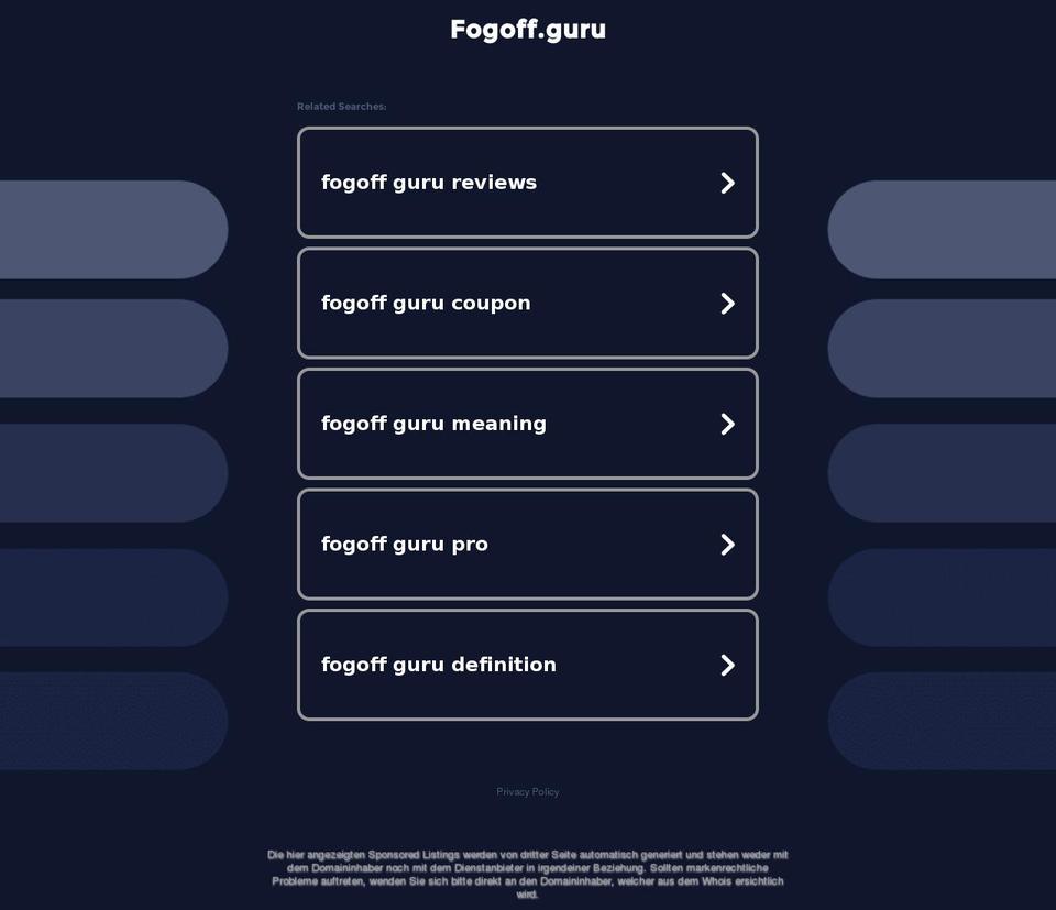 fogoff.guru shopify website screenshot