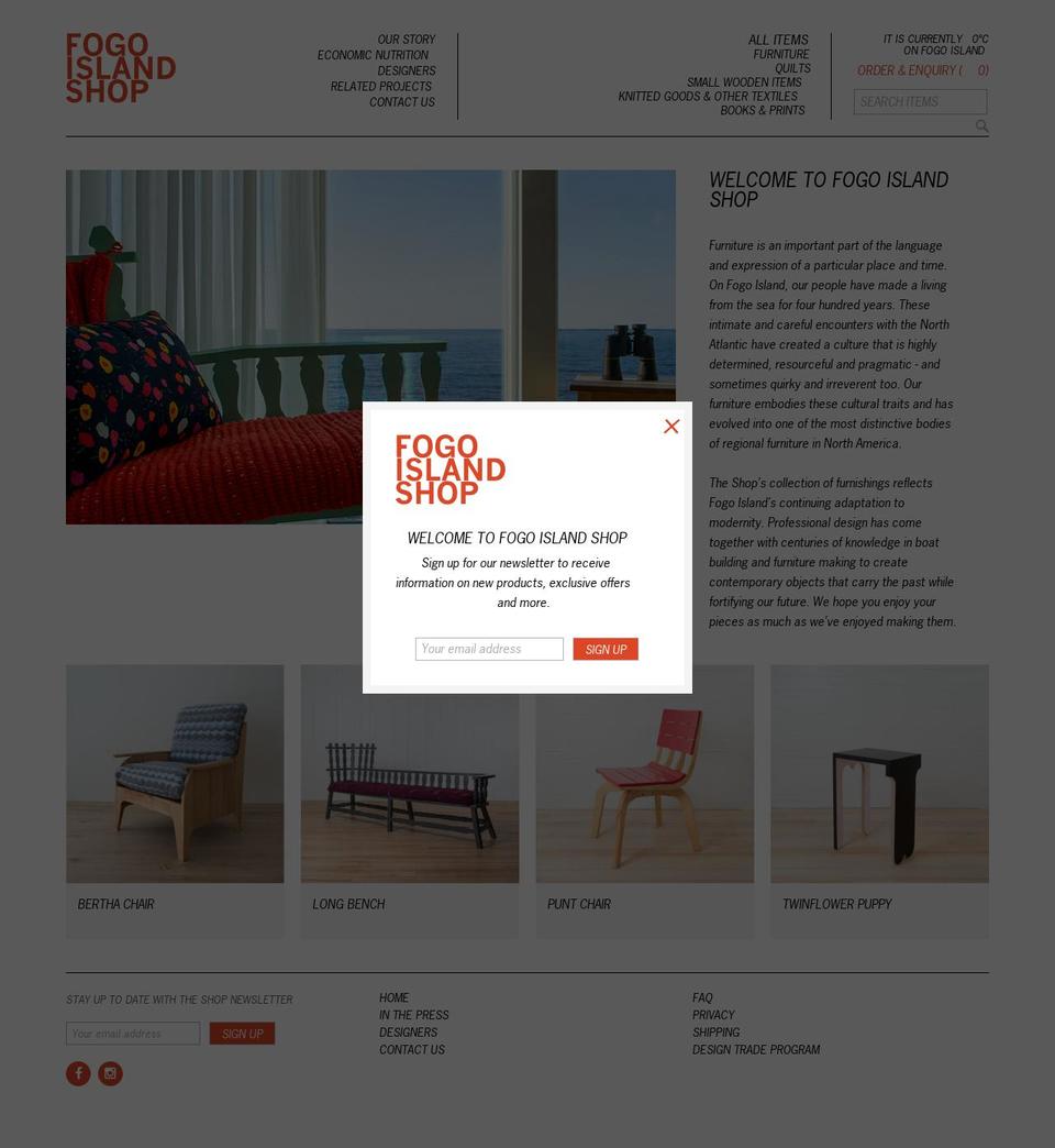 fogoislandshop.ca shopify website screenshot