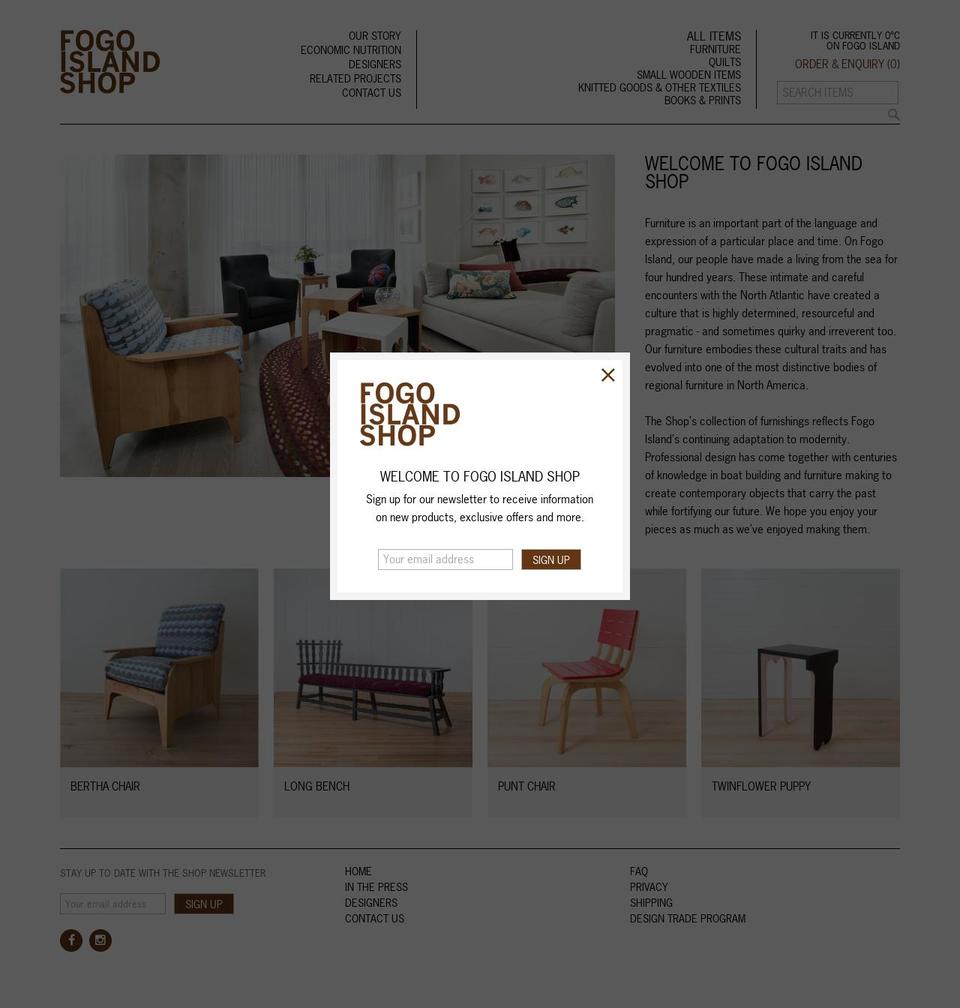 Fogo Island Shop [March 2016] Shopify theme site example fogoislandshop.com