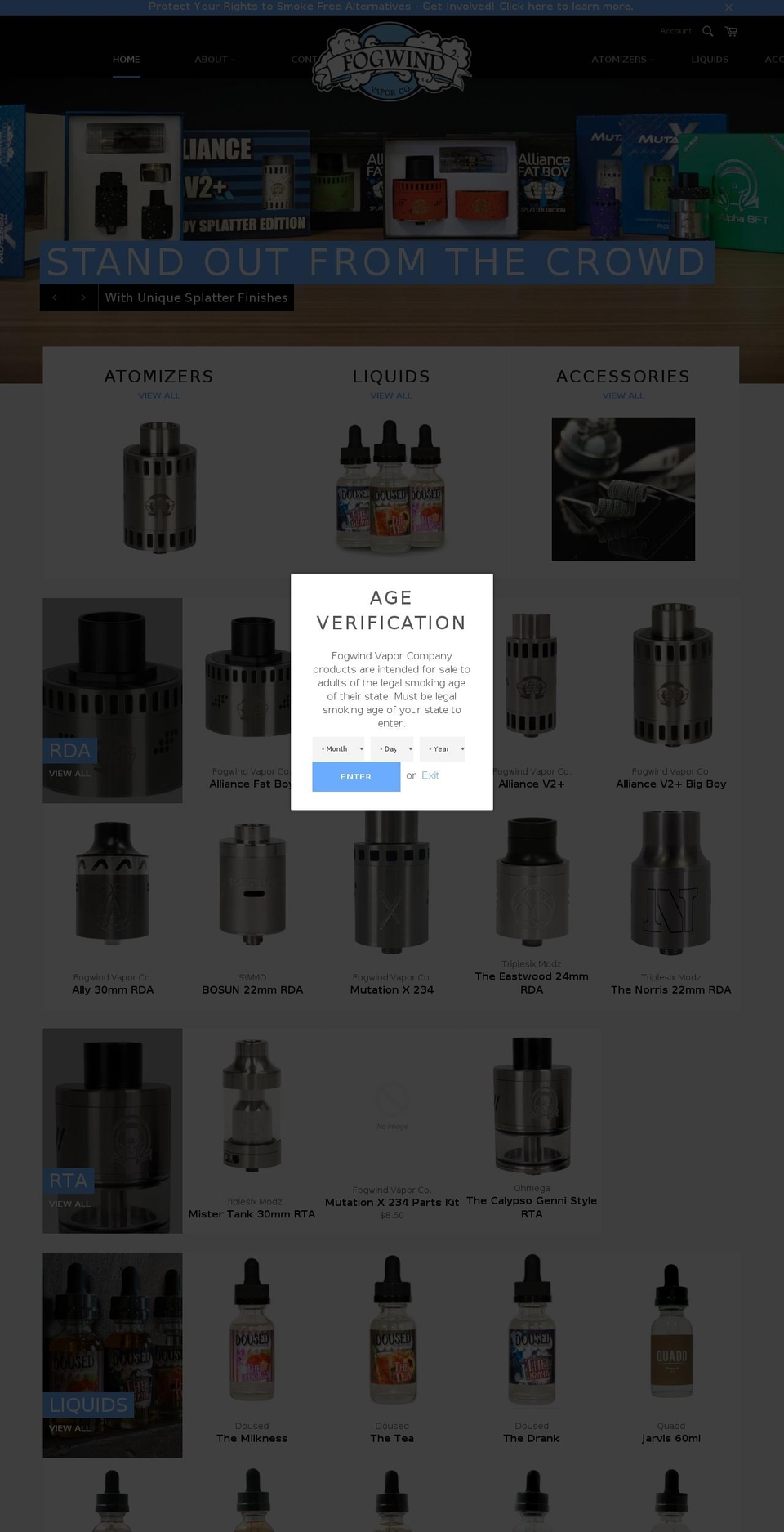 fogwind.com shopify website screenshot