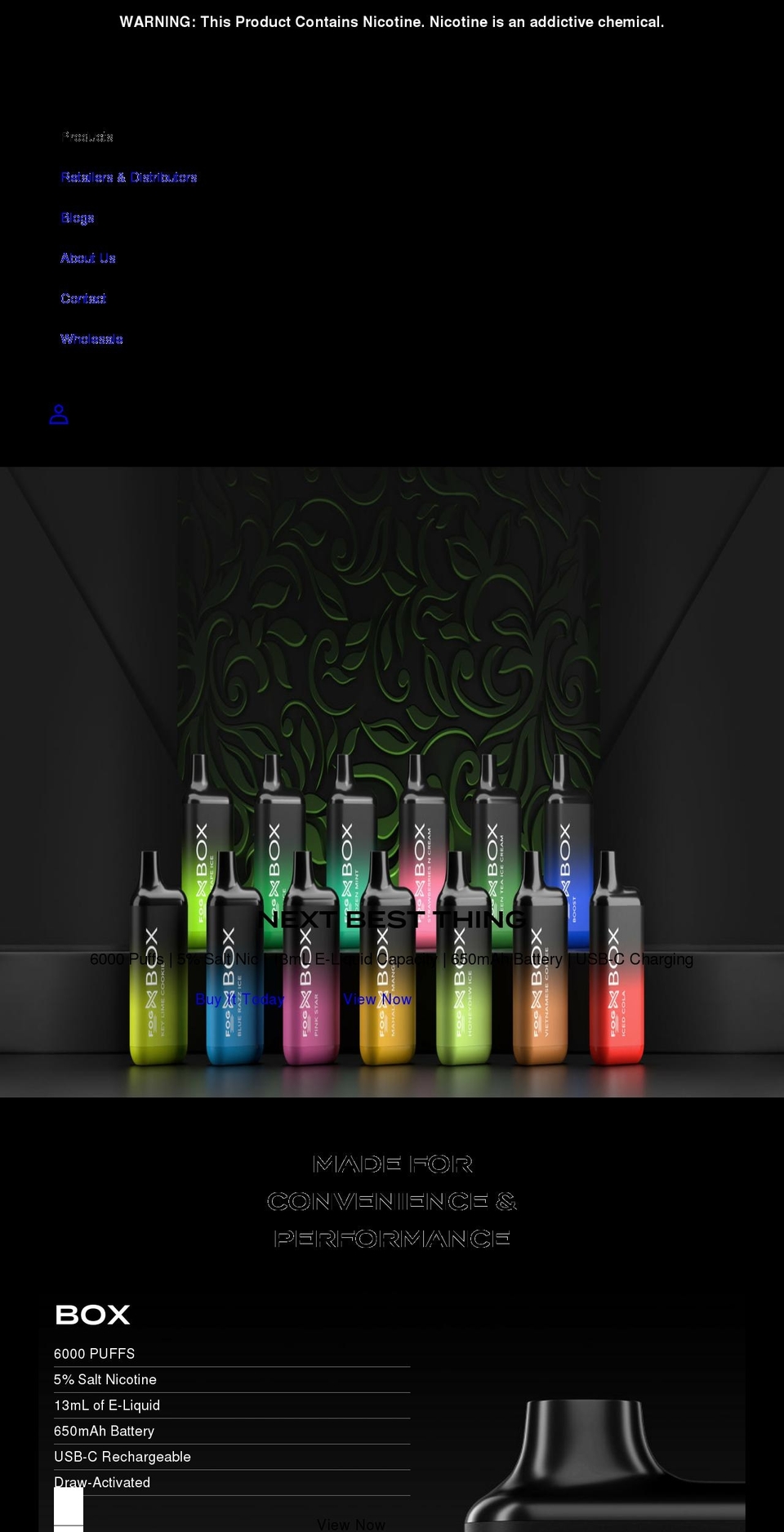 fogxvapor.com shopify website screenshot
