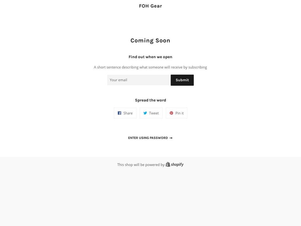 fohgear.com — Shopify storefront screenshot