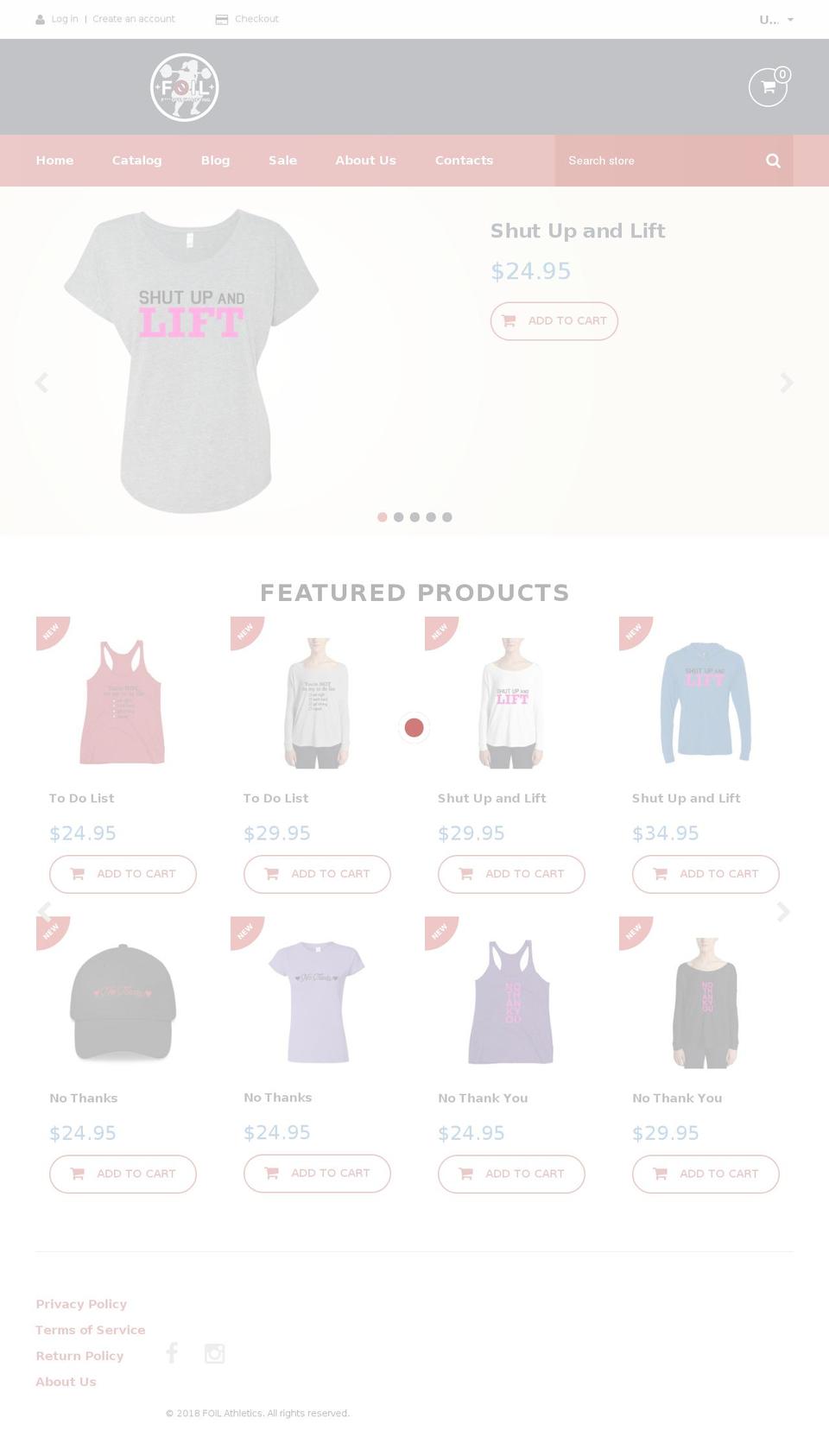 foilathletics.com — Shopify storefront screenshot