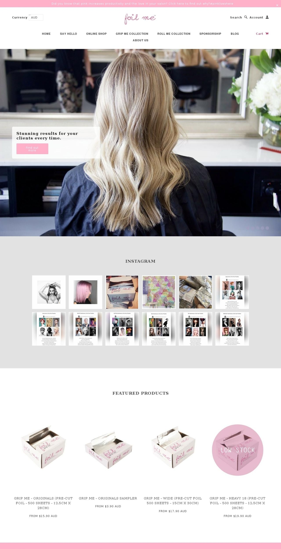 foilme.com.au shopify website screenshot