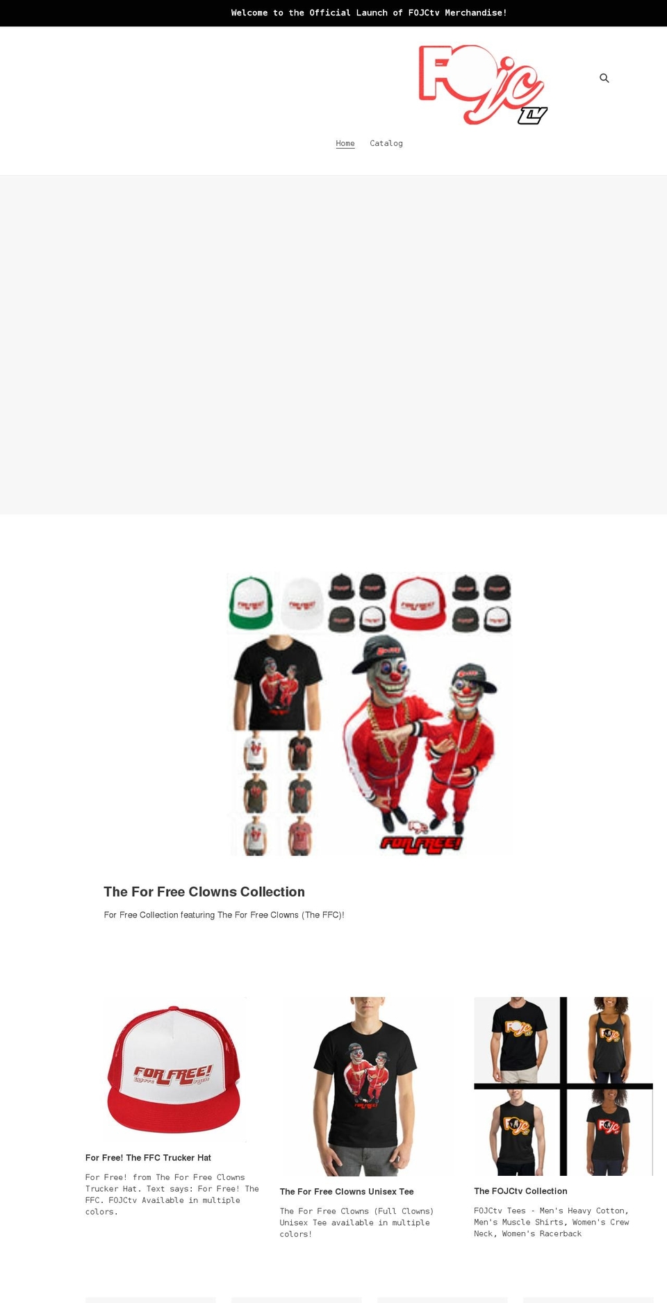 fojctv.myshopify.com shopify website screenshot