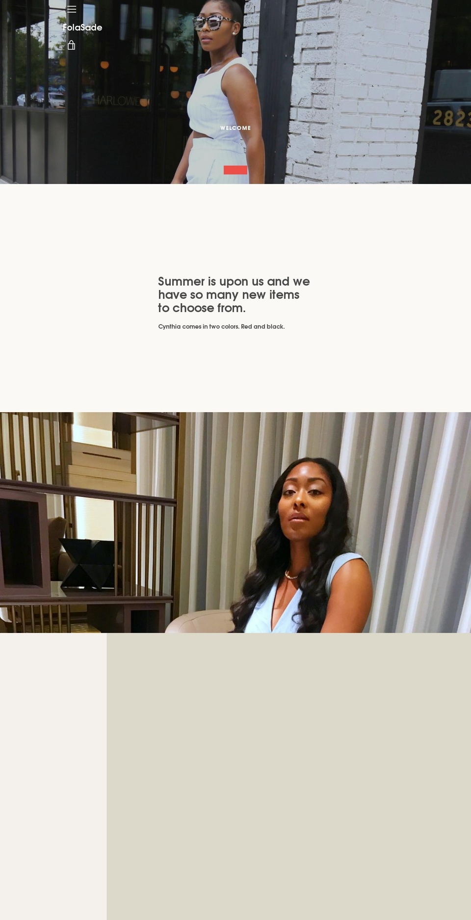 folasadeclothing.com — Shopify storefront screenshot
