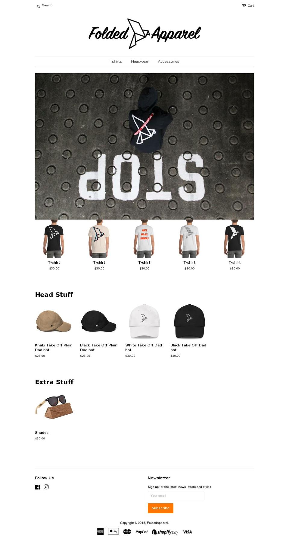 foldedapparel.com — Shopify storefront screenshot