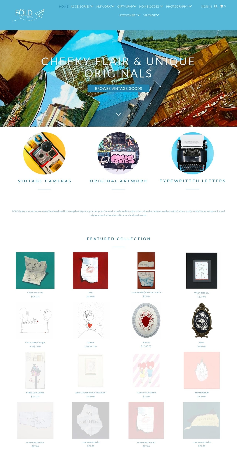 foldgoods.com shopify website screenshot