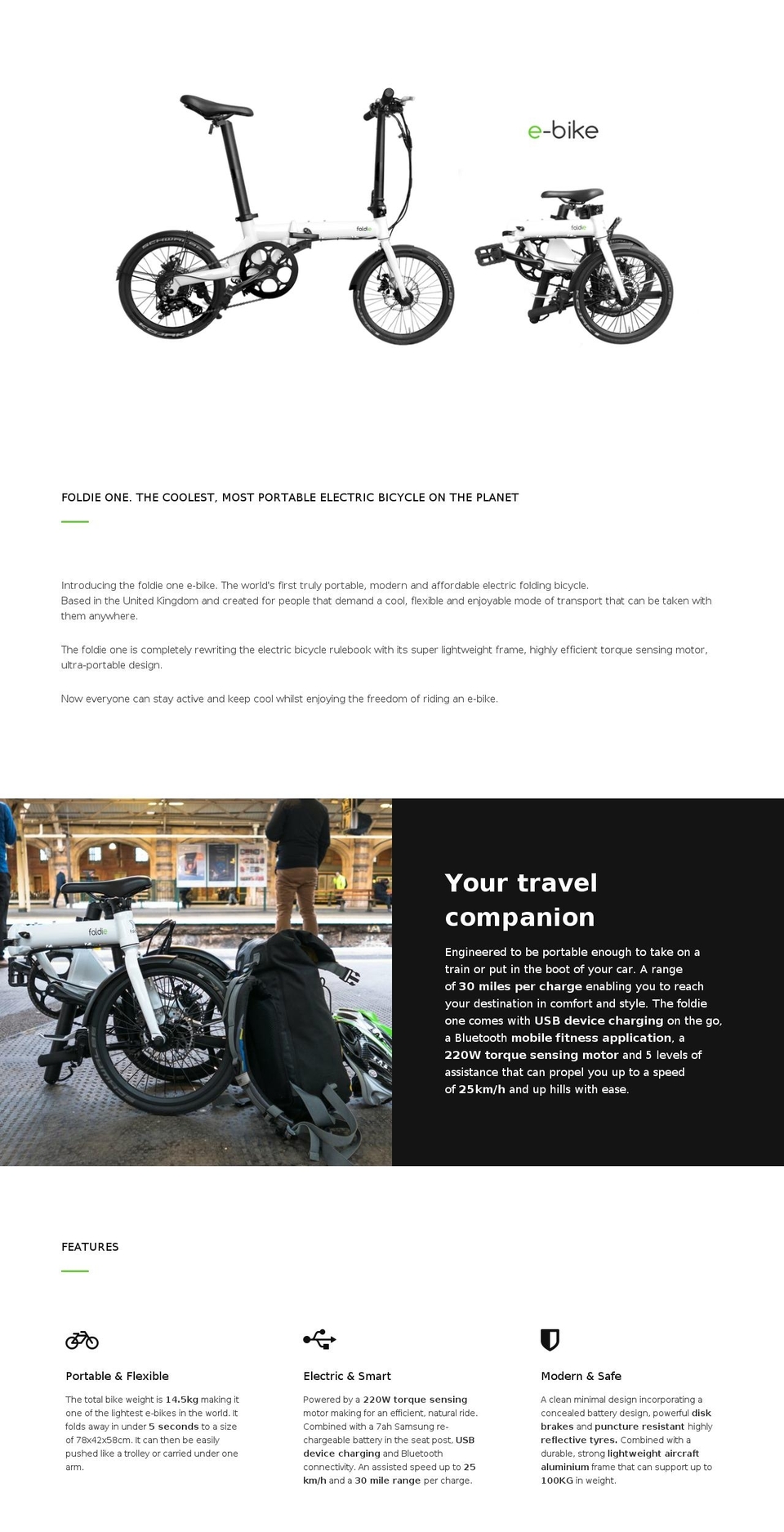 foldie.bike shopify website screenshot