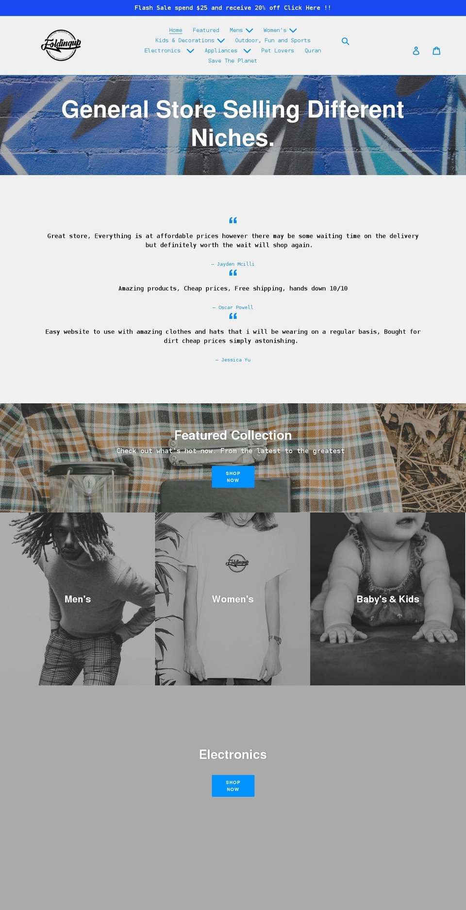 foldingup.com shopify website screenshot