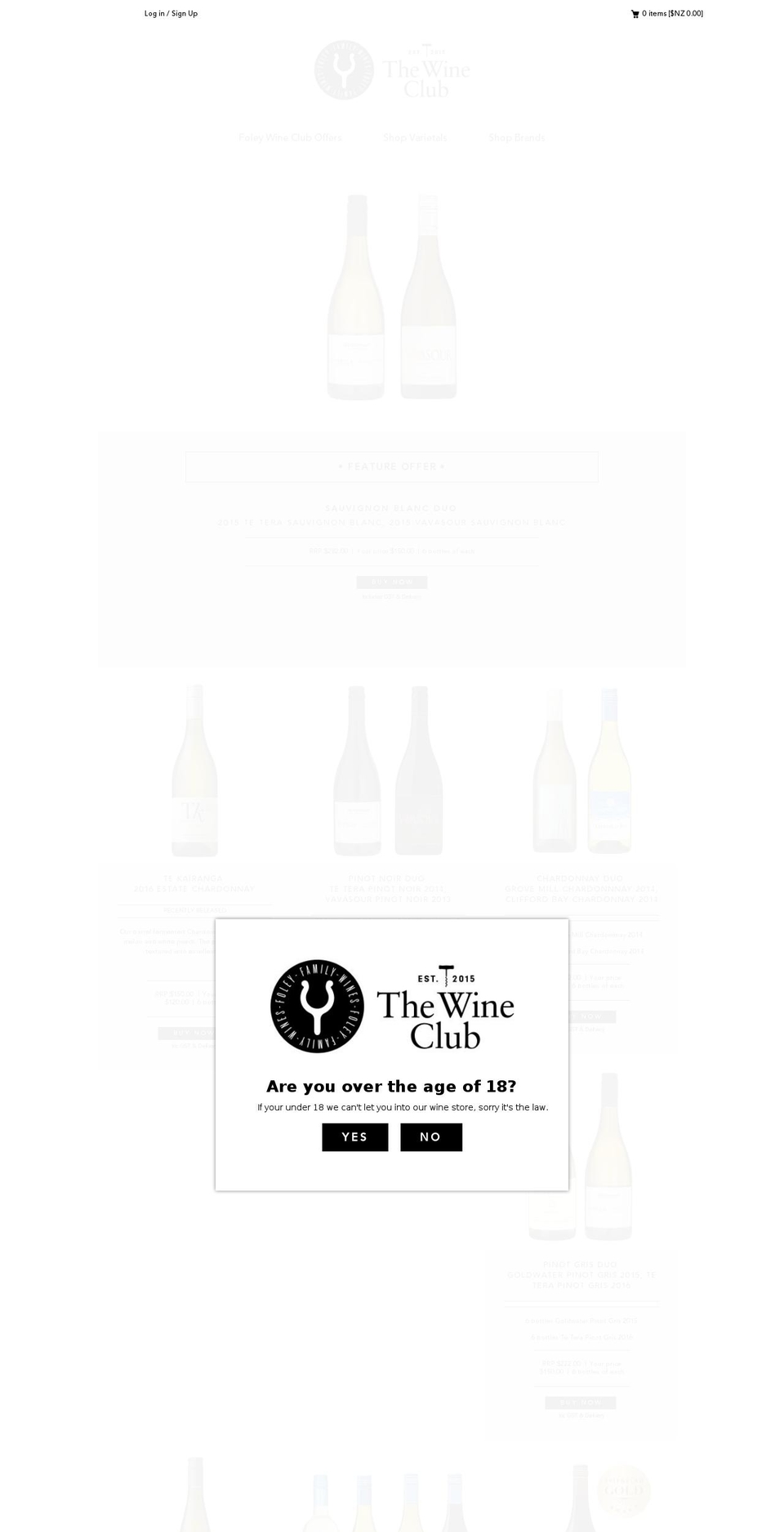 foleywineclub.co.nz shopify website screenshot