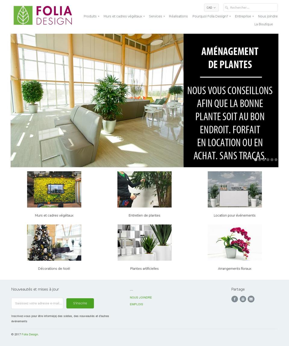 foliadesign.ca shopify website screenshot