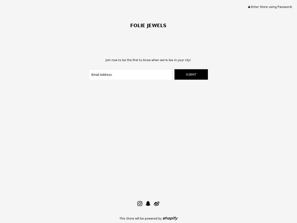 foliejewels.com — Shopify storefront screenshot