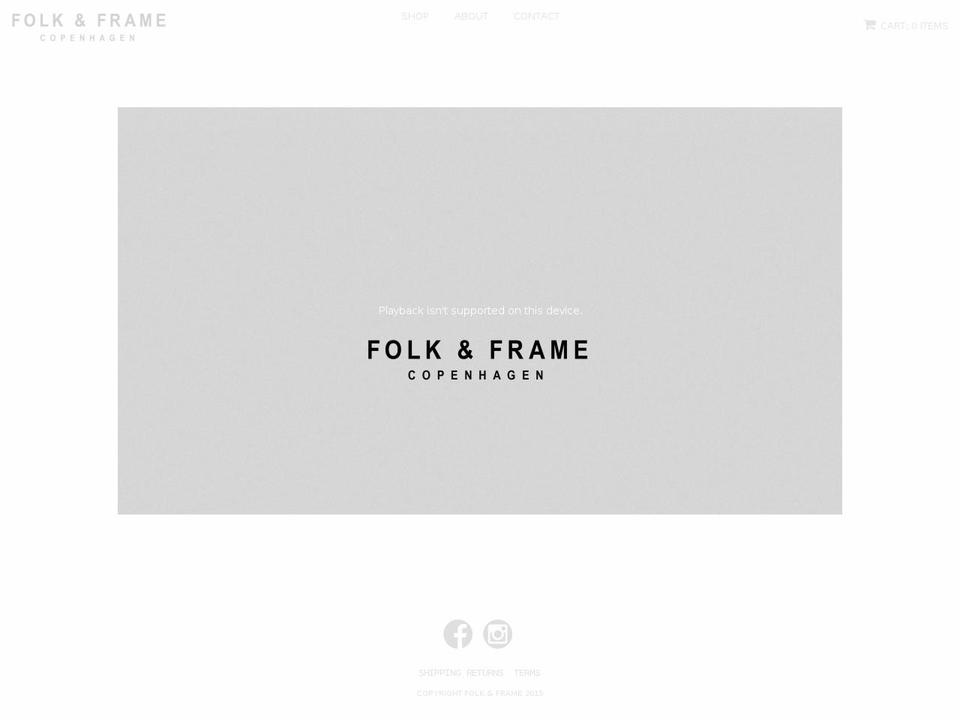 folkandframe.com shopify website screenshot