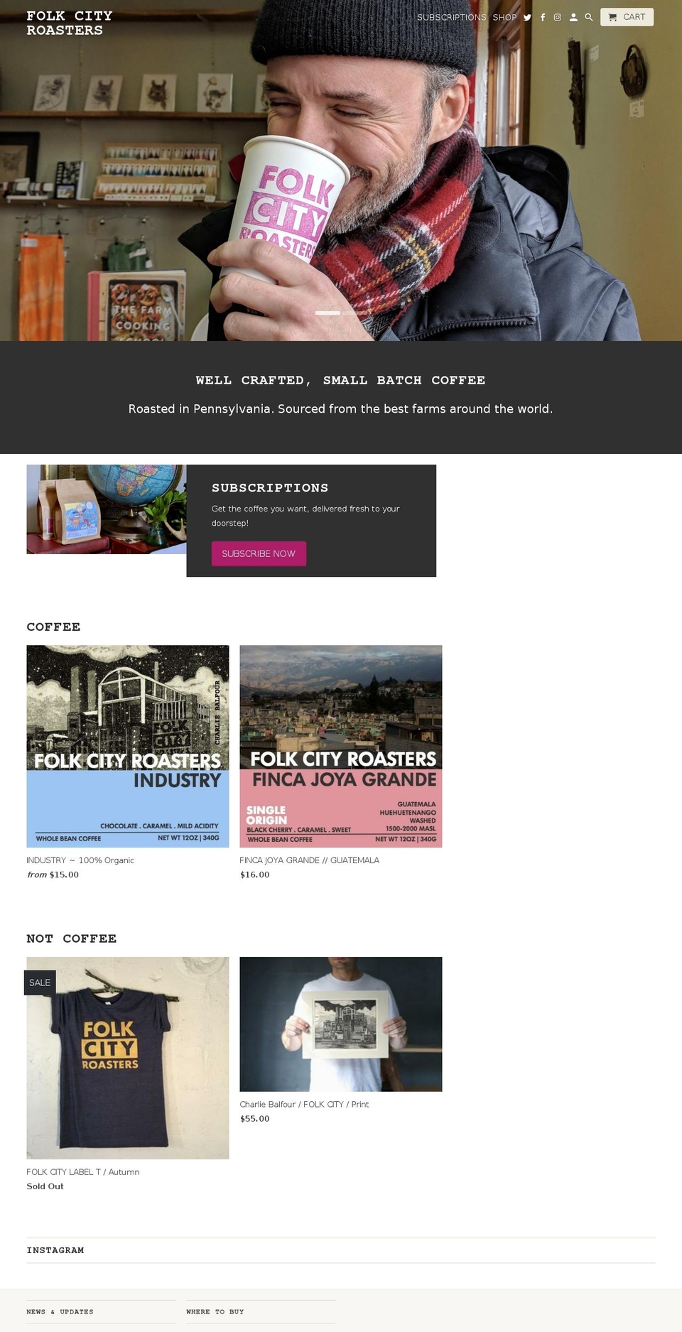 folkcityroasters.com — Shopify storefront screenshot