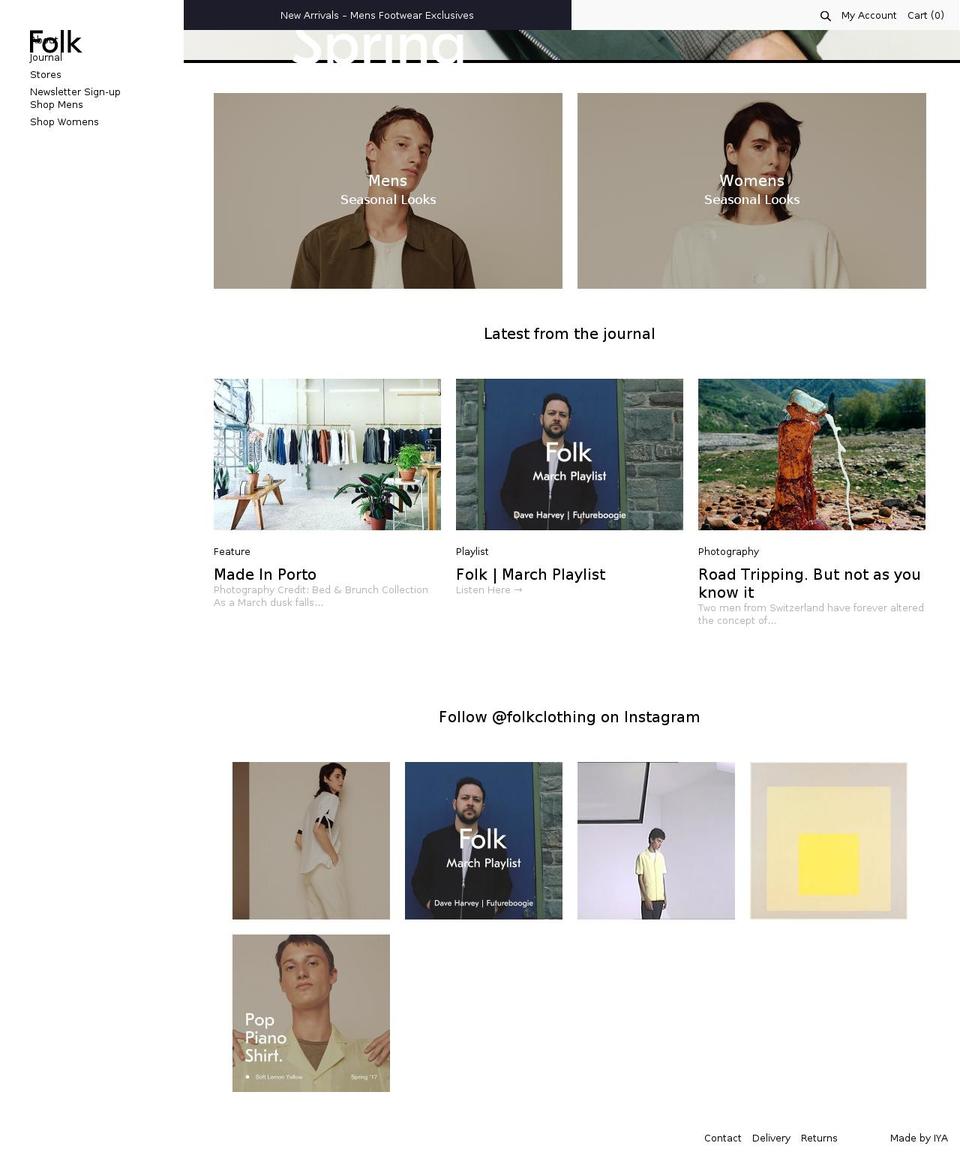 folkclothing.com shopify website screenshot