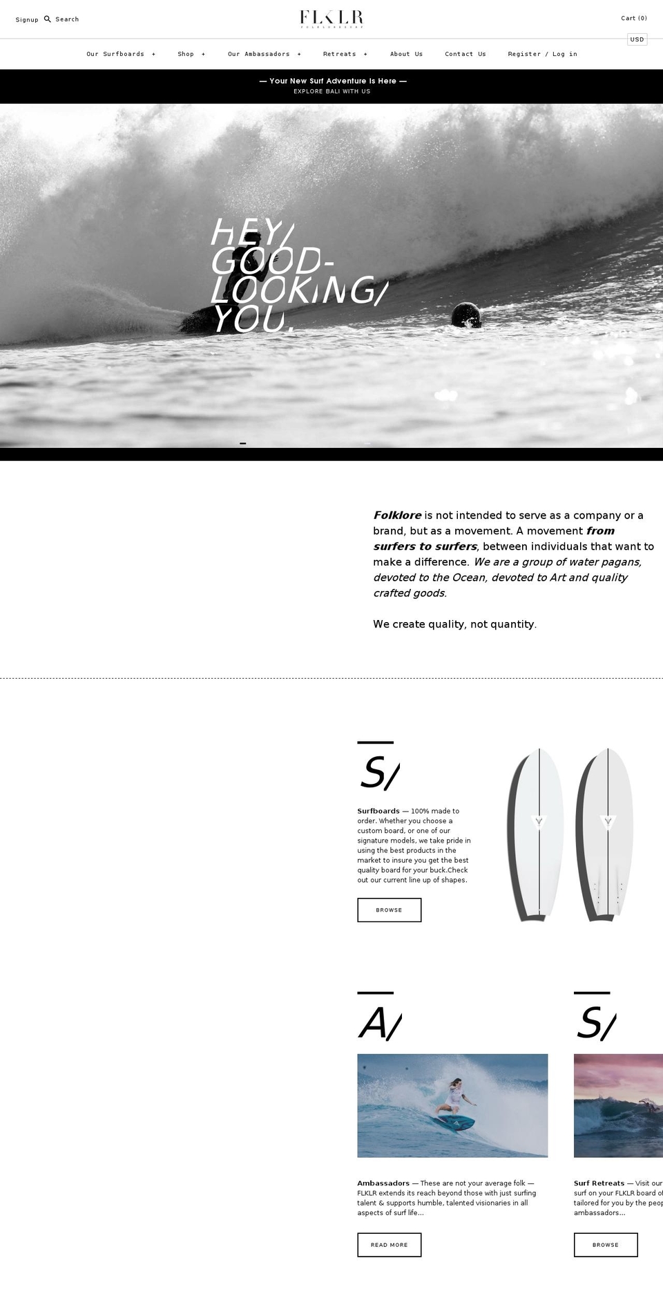 folkloresurf.com — Shopify storefront screenshot