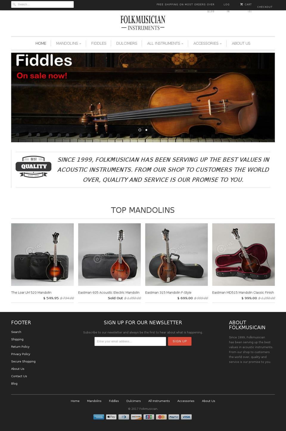 folkmusician.com shopify website screenshot