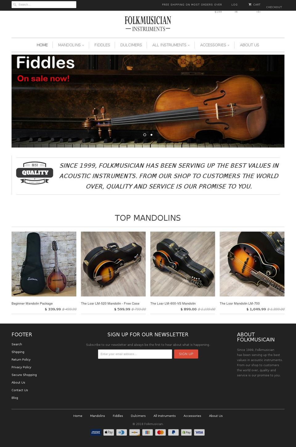 folkmusician.net shopify website screenshot