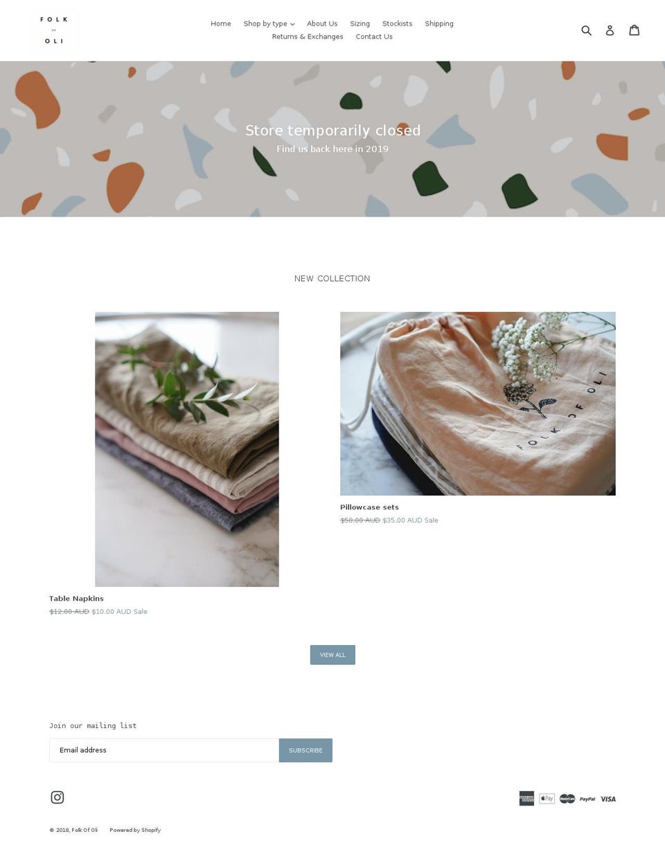 folkofoli.com — Shopify storefront screenshot