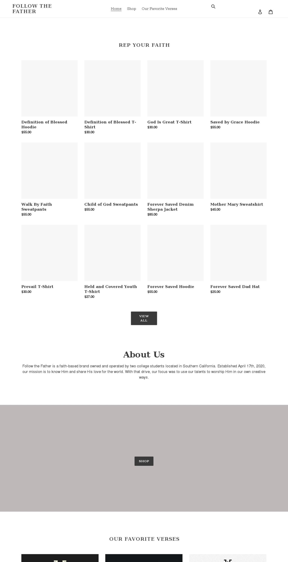 follow-the-father.com shopify website screenshot