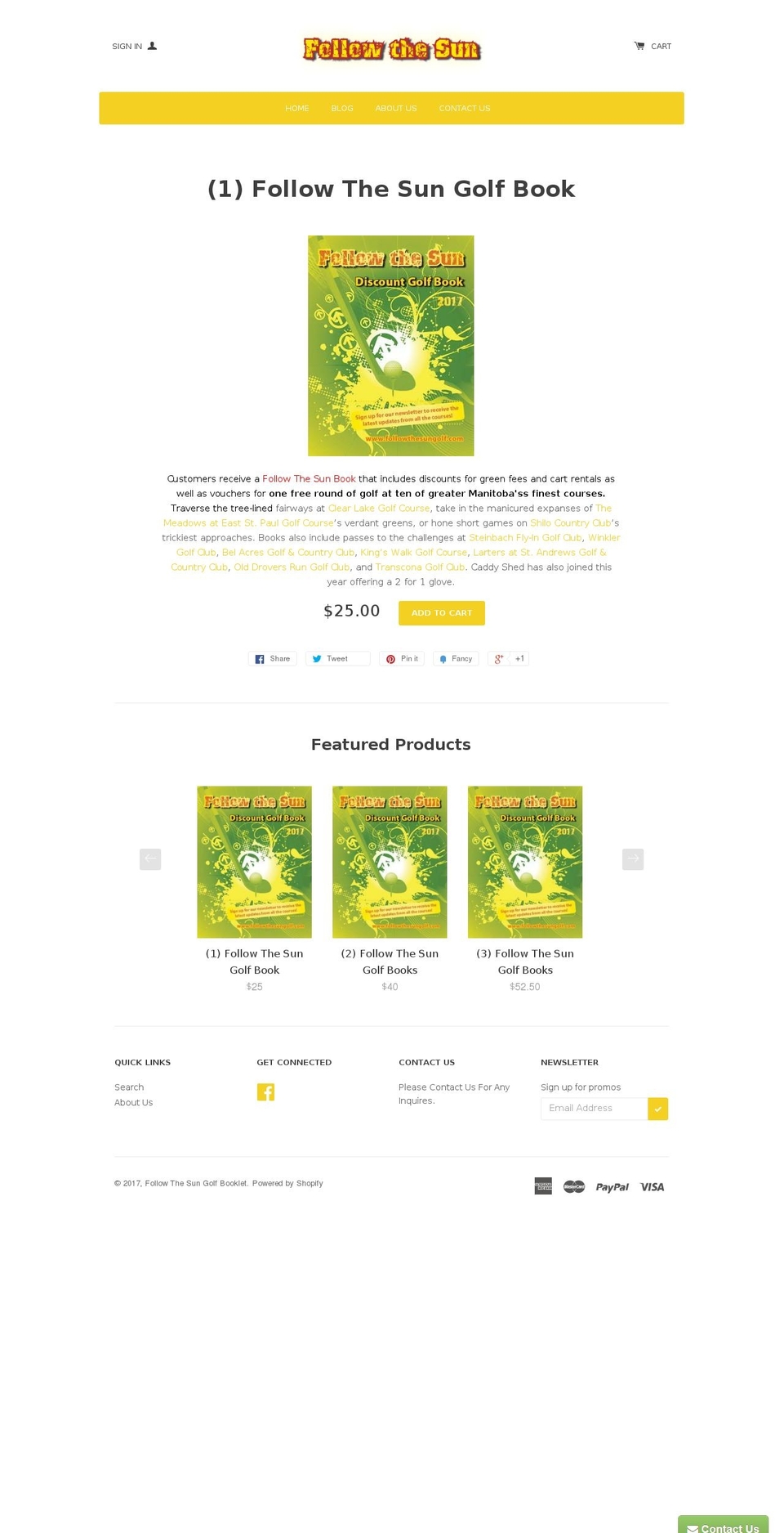 followthesungolf.com shopify website screenshot