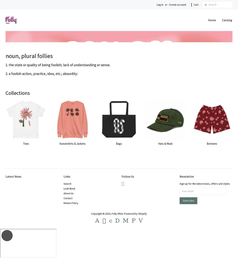 follywhat.com shopify website screenshot