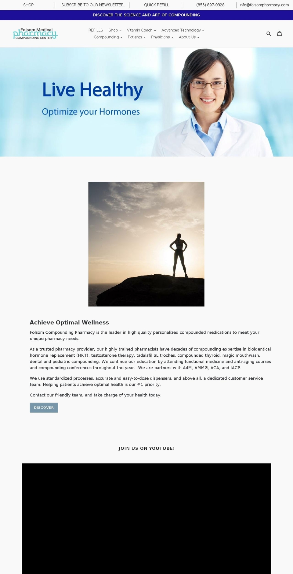 folsompharmacy.com shopify website screenshot