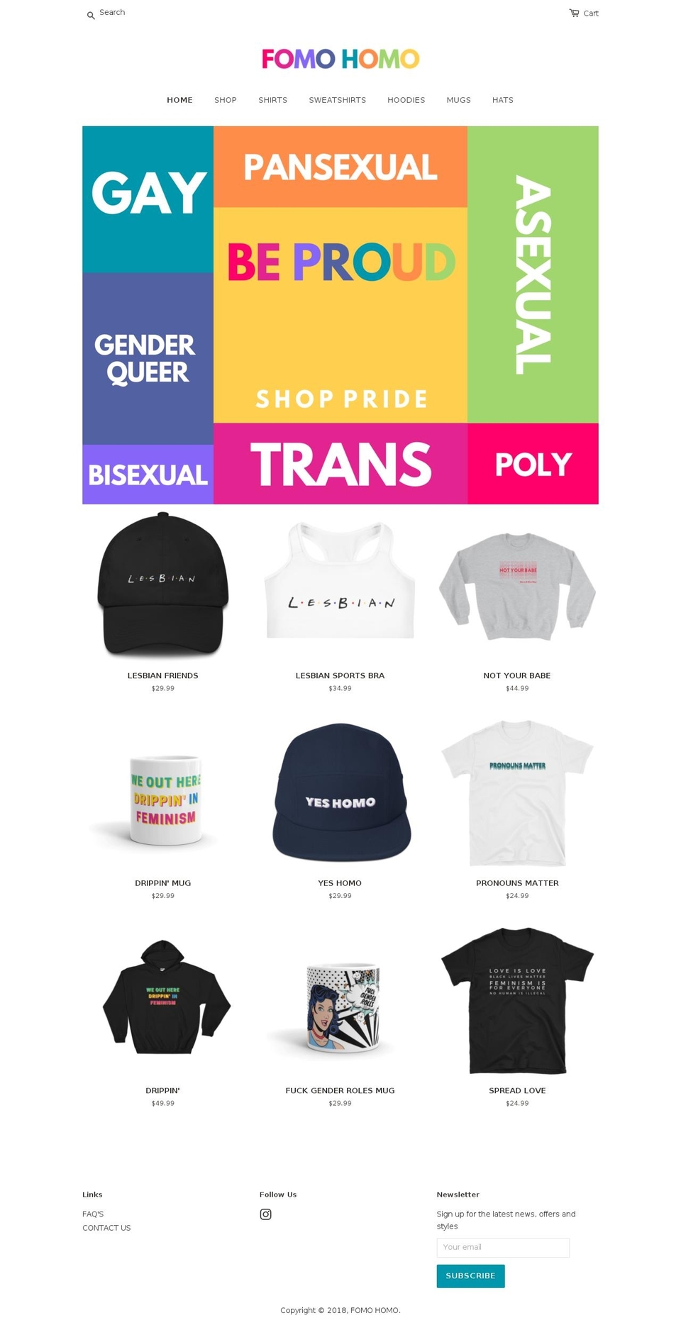 fomohomo.com shopify website screenshot