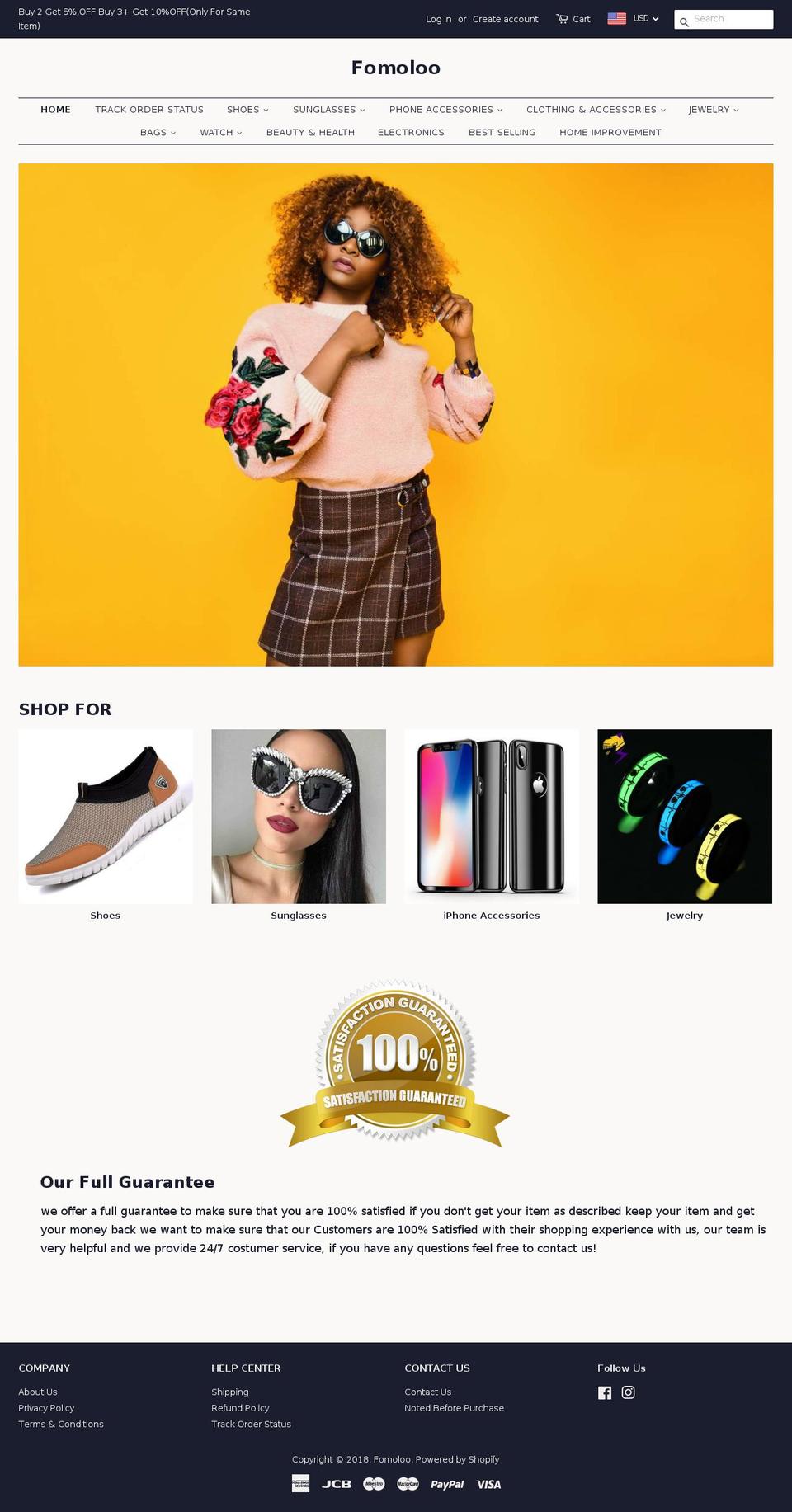 fomoloo.com shopify website screenshot