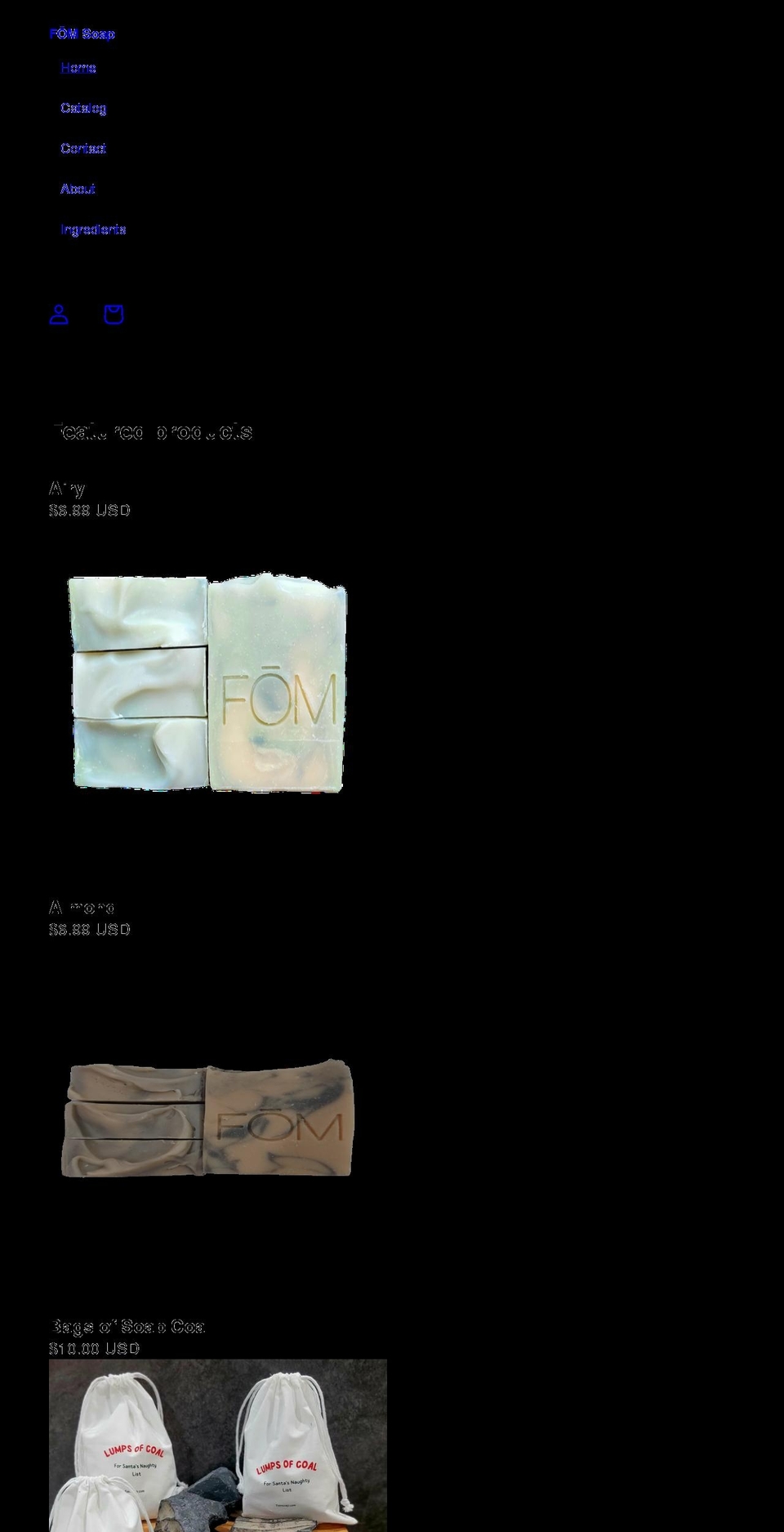 fomsoap.com shopify website screenshot