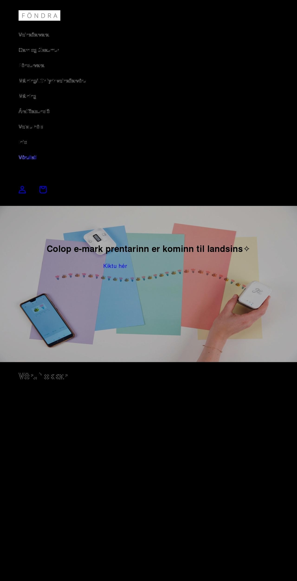 fondra.is shopify website screenshot