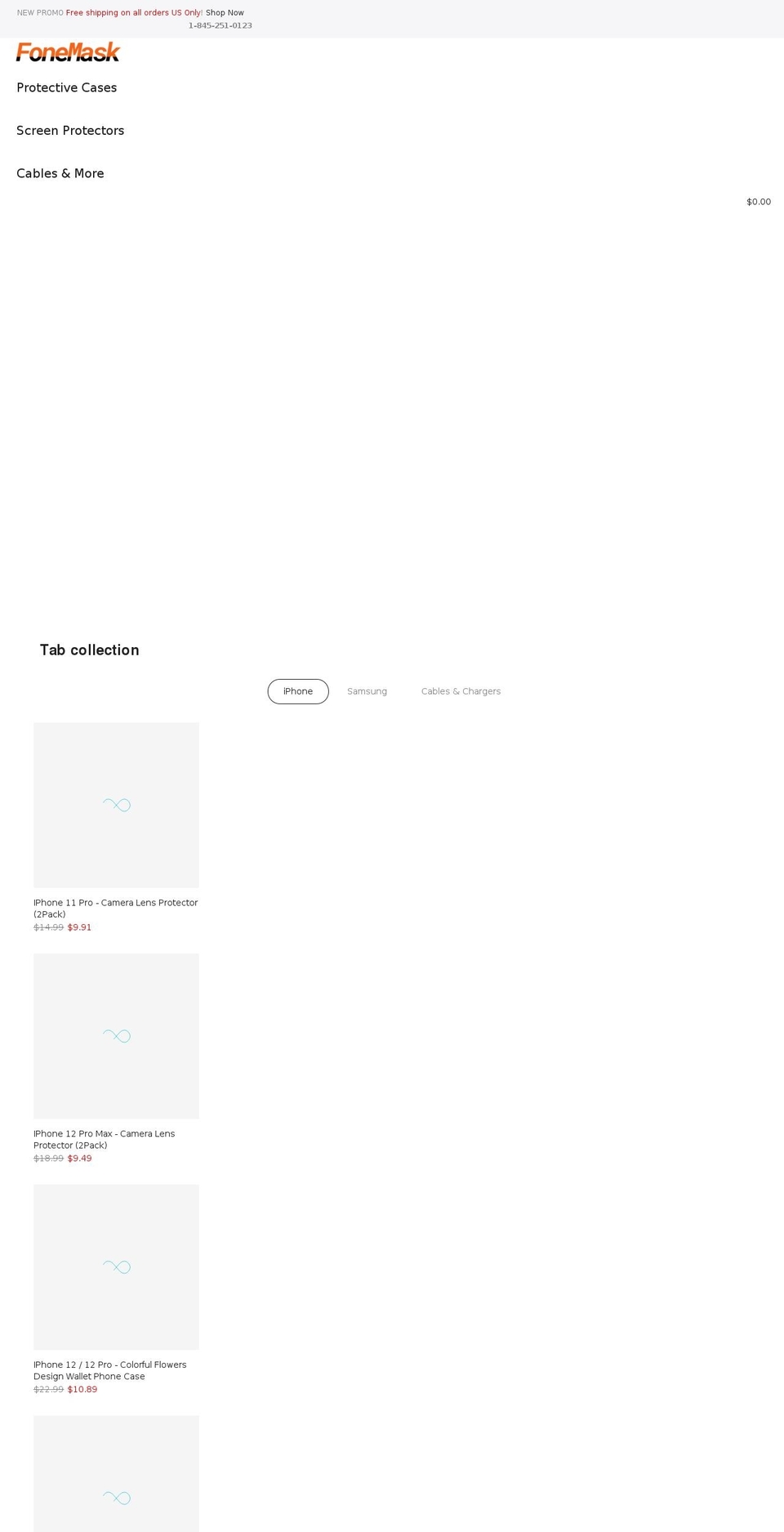 fonemask.com shopify website screenshot