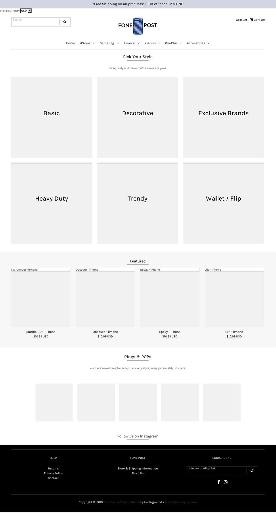 fonepost.com — Shopify storefront screenshot