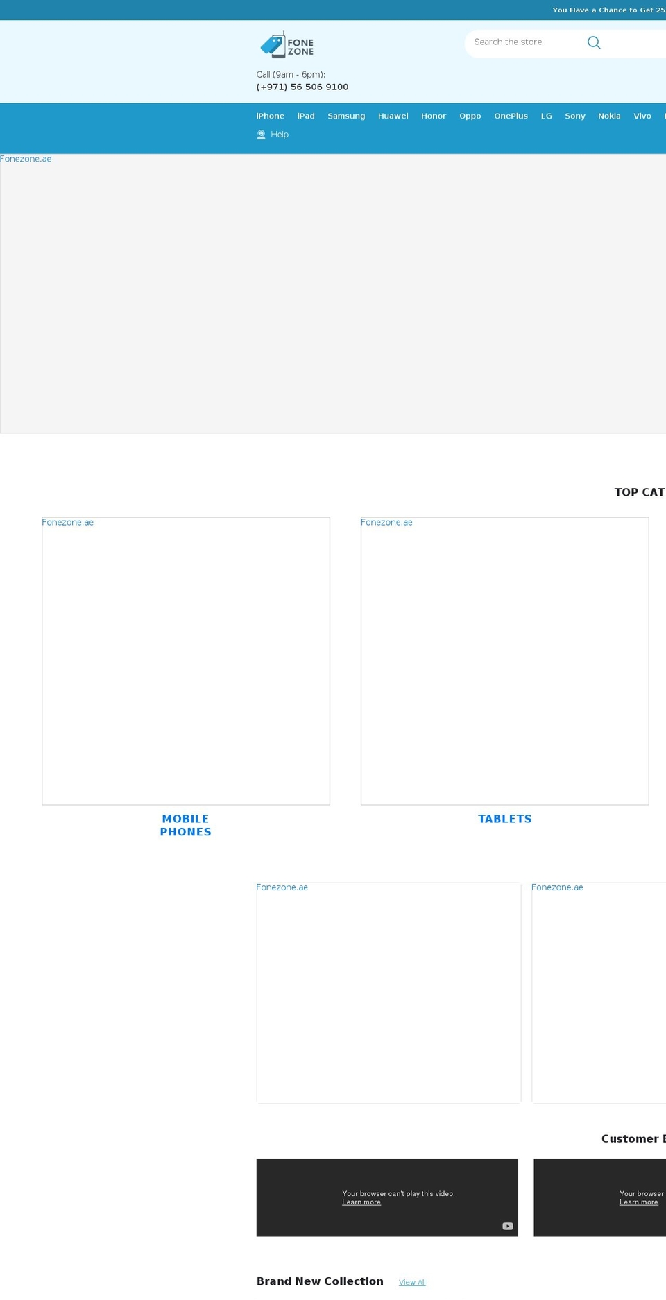 fonezone.ae shopify website screenshot