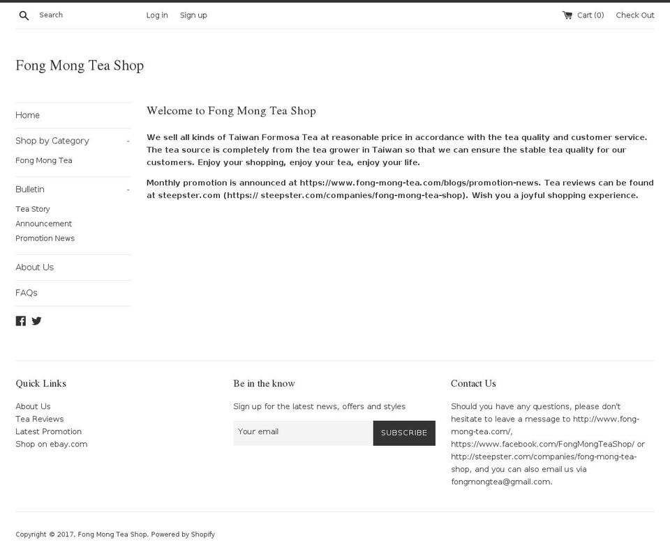 fong-mong-tea.com shopify website screenshot