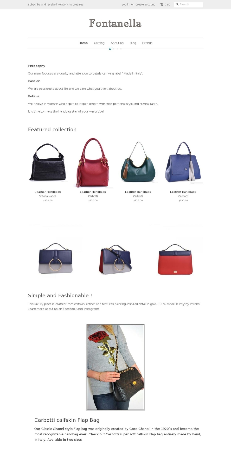 fontanellafashion.com — Shopify storefront screenshot