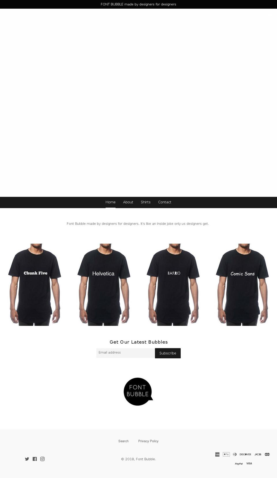 fontbubble.com — Shopify storefront screenshot