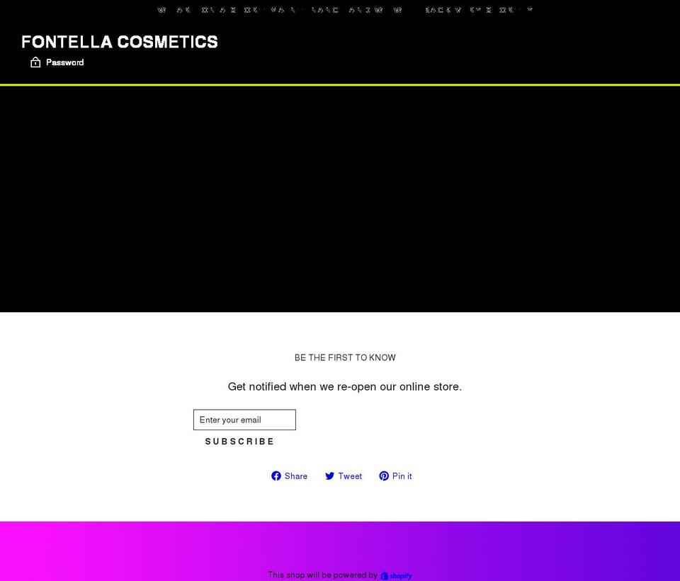 Custom Theme Shopify theme site example fontellacosmetics.com