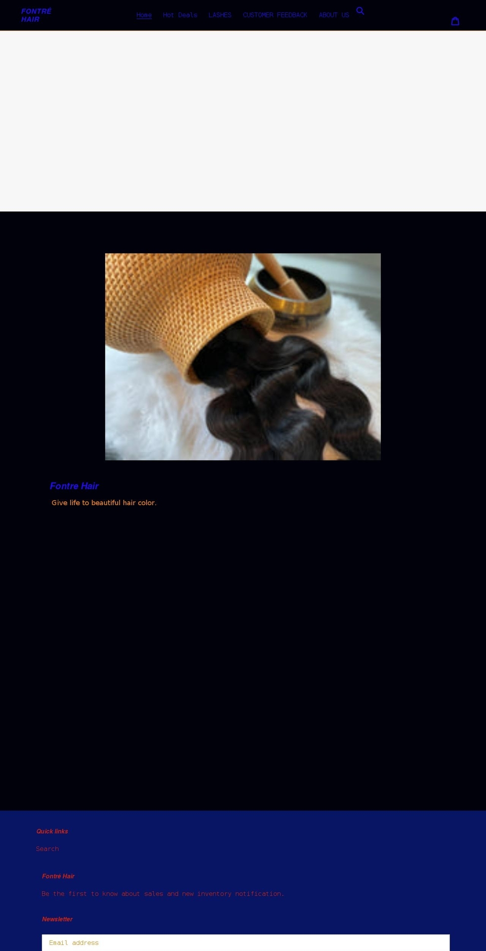fontrehair.com shopify website screenshot