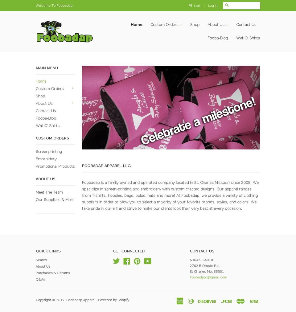 foobadap.com shopify website screenshot