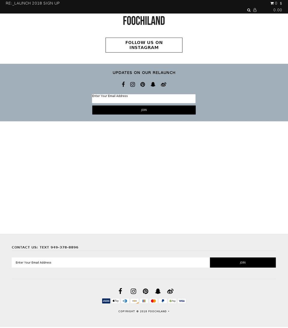 foochiland.com — Shopify storefront screenshot