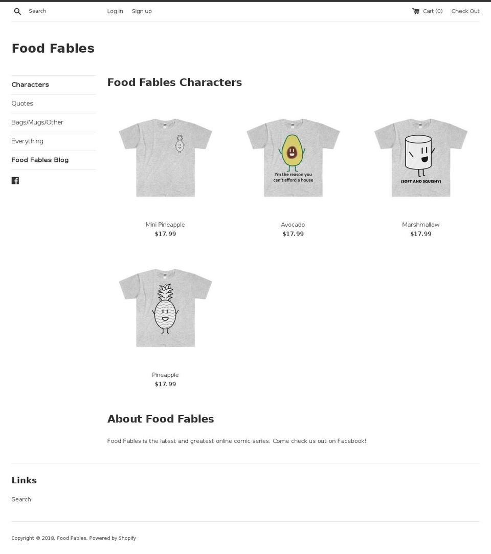 foodfablesshop.com — Shopify storefront screenshot