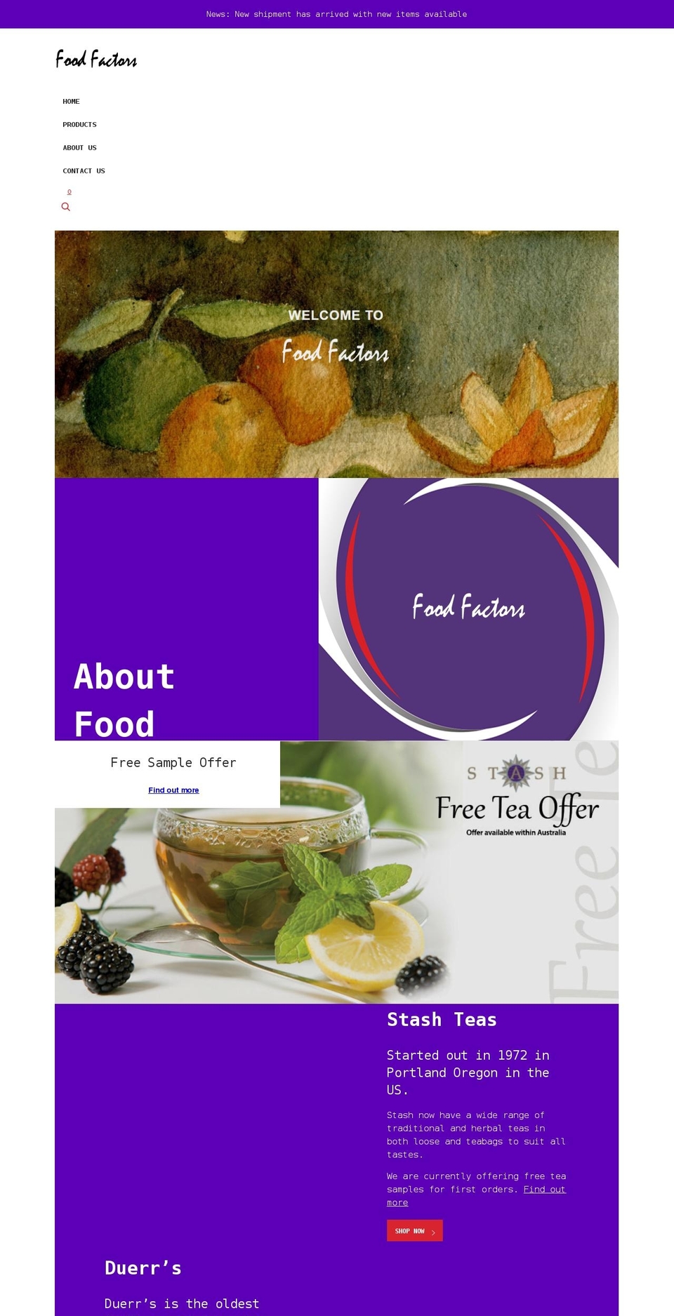 foodfactors.com.au shopify website screenshot