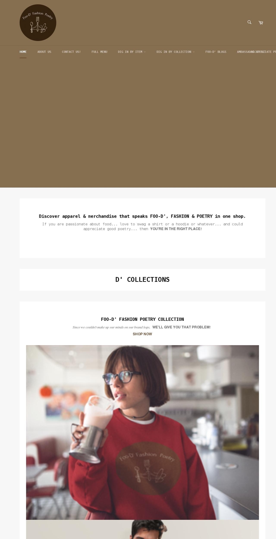 foodfashionpoetry.com shopify website screenshot